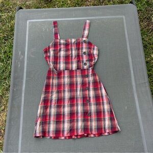 Plaid overall red fall dress by wild fable size XS red winter cute cottagecore